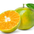 Tangerine,(clementine),Orange,Fruit,With,Green,Leaf,And,Cut,In